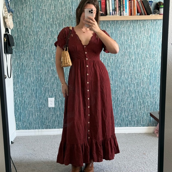 Free People Dresses & Skirts - Free People Colette Maxi dress in cinnamon size small